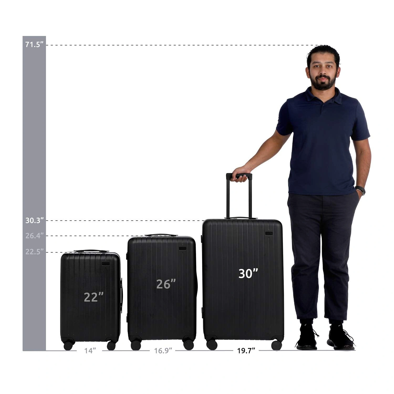 Effortless Travel Large Black Spinner Suitcase 30 Inch